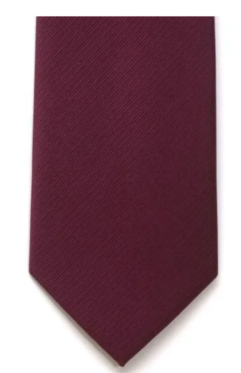 L.A. Smith Plain Silk Tie Wine S500/01 